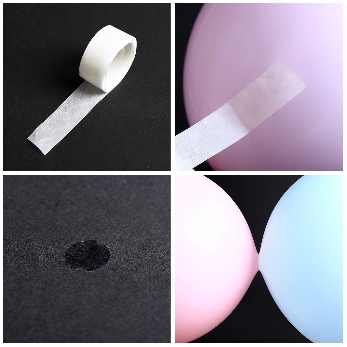 Balloon Arch Decorating Kit - 2 Rolls Tape Strips and Glue Dots for Garlands, Party and Wedding Decorations