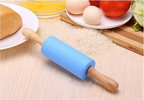 Small Rolling Pin for Kids Child, Wooden Handle Rolling Pin Non-Stick Silicone Rolling Pin, Rodillo de Cocina Rodillos Para Reposteria Fondant, Rodillos Para Masa.